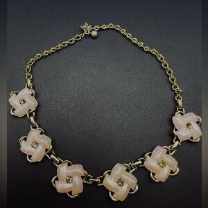 Pink Lucite Flower Necklace
